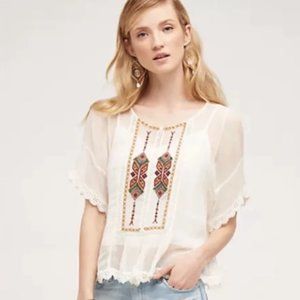 Anthropologie Floreat Keira Sheer Top